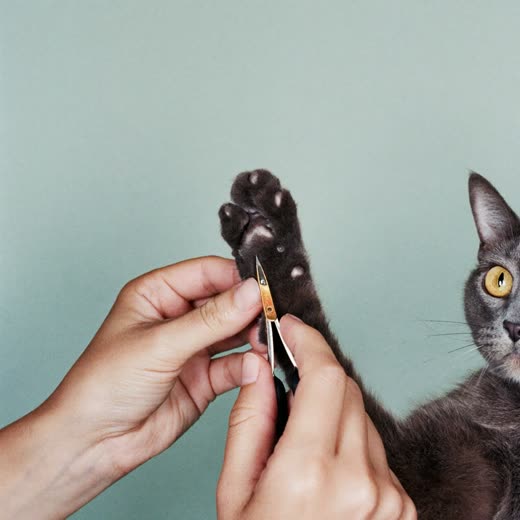 A pet's paw having its nails clipped